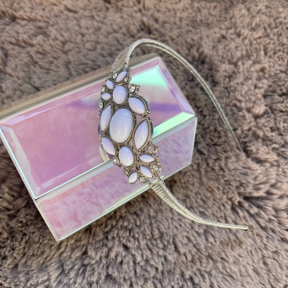 White Jeweled Headband
